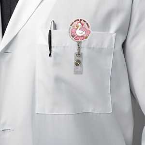 Porte-badge rétractable en acrylique personnalisé OEM/ODM avec perles en silicone, motif Silly Goose, pour infirmière, porte-badge <span class=keywords><strong>de</strong></span> travail amusant - Product Image 4