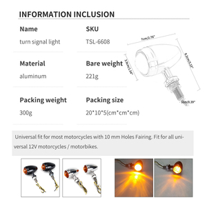 Luces Intermitentes LED Universales de Aluminio para Motocicleta de 10 mm, Indicadores de 12 V para Chopper, Bobber, <span class=keywords><strong>Cafe</strong></span> <span class=keywords><strong>Racer</strong></span> Personalizado - Product Image 6