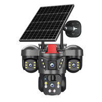 Caméra de sécurité domestique sans fil IP 1080P à énergie solaire basse consommation V380 Pro avec interphone vocal, vision nocturne infrarouge, 4G/WiFi à distance