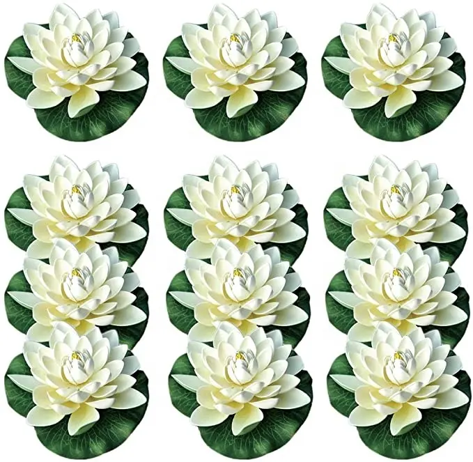 11cm/17cm/28cm fleur de Lotus décorative avec nénuphar maison artificielle flottant mousse Lotus fleurs