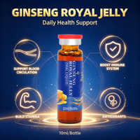Ginseng naturel, gelée royale, liquide oral, soutien immunitaire, amélioration de l'énergie, boisson santé pour adultes, bien-être quotidien