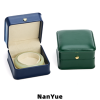 Boîtes à bijoux carrées en cuir PU, portables, à rabat, pour bracelets en jade, boîtes de rangement et de présentation, vente en gros, boîtes cadeaux à bijoux avec logo personnalisé