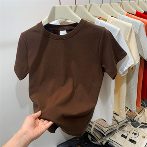 Camiseta Feminina Regular de Manga Curta RUICHI - 92% Algodão 8% Spandex, Top Respirável para o Verão - Product Image 5