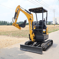 Mini-excavatrice Derette RT20 avec moteur Kubota, 1,5 tonne, petite pelle compacte sur chenilles pour projets de construction