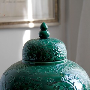 โถวัดเครื่องเคลือบดินเผาสีเขียวจีนโบราณ,โถขิงเซรามิกบรรเทาโบราณ - Product Image 4
