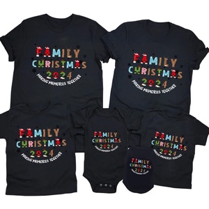 Camisetas Navideñas Extra Grandes con Estampado Alegre para Familias y Conjuntos de Padres e Hijos, Manga Corta - Product Image 3
