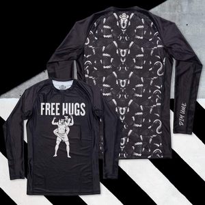 Custom Men's Free Hugs Wrestling BJJ Performance Slim Fit Jersey Shirt Manga Larga Rash Guard - Product Image 5