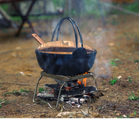 Support de réchaud pliable en acier inoxydable pour l'extérieur, grille de barbecue de camping avec support
