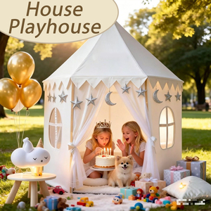 Casa <span class=keywords><strong>de</strong></span> Juegos Infantil <span class=keywords><strong>de</strong></span> Lona <span class=keywords><strong>de</strong></span> Algodón con Forma <span class=keywords><strong>de</strong></span> <span class=keywords><strong>Castillo</strong></span> <span class=keywords><strong>de</strong></span> <span class=keywords><strong>Princesa</strong></span>, Tipi, Pabellón <span class=keywords><strong>de</strong></span> Juegos - Product Image 1