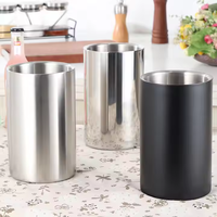 Camol Seau à glace droit double paroi 1,6 L personnalisé Accessoires de bar en acier inoxydable pour bar à domicile Hôtel Fête