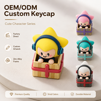 Custom 3D Star Headphone Boy Artisan Keycap Cute Music Character Profile Mechanical Keyboard Esc Key Topper