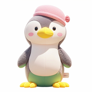 9 inch chim cánh cụt màu hồng thú nhồi bông đồ chơi mềm mại đầy màu sắc âm nhạc Đồ chơi tắm squeak cap trẻ em trẻ-Kích thước nhỏ nhảy múa hát - Product Image 5