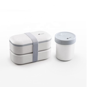 Bento-fiambrera Convertible a 4 estilos para niños, 2 niveles, personalizado, libre de BPA, a prueba de fugas, con bolsa - Product Image 3