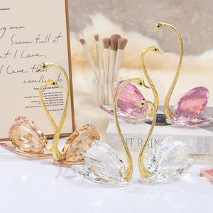 Figuras de cisnes de cristal, decoración moderna para el hogar, regalo para parejas, sala de estar, entrada - Product Image 2
