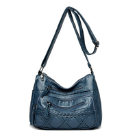 Tas Bahu Kulit PU Wanita, Tas Selempang, Tas Quilted Slouchy untuk Perjalanan Sehari-hari