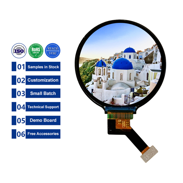 1.6 Inch 400*400 MIPI IPS Small Round TFT LCD Screen Module for Smart Watch Circular LCD Panel 1.6inch 24Pin ST7797 LCD Display