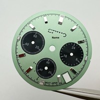 Nouveau cadran de montre chronographe multifonction modifié 29,5 mm en cuivre, trois aiguilles Panda, compatible avec le mouvement à quartz VK63