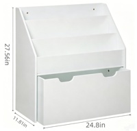 Organisateur de rangement pour livres d'enfants en bois robuste et personnalisé, type tiroir sur pied, écologique, grande capacité pour