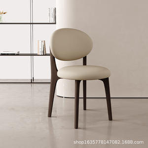 Silla de Comedor Moderna de Madera con Asiento Tapizado, Muebles para el Hogar y Restaurantes, Estilo Nórdico, Respaldo Cómodo - Product Image 5