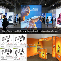 Support d'affichage publicitaire en aluminium à logo personnalisé, installation rapide, pour stand d'exposition, avec boîte à lumière LED rétroéclairée personnalisée