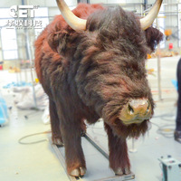 Modèle d'Yak Animatronique Réaliste Grandeur Nature Personnalisé OEM, Statue d'Animal Sauvage Étanche pour Intérieur/Extérieur, Parc à Thème, Centre Commercial