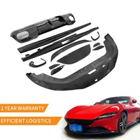 Kit de carrosserie en fibre de carbone sèche de qualité supérieure pour Ferrari Rome Pièces de voiture Novi Style Lèvre avant Jupes latérales Couverture de rétroviseur Diffuseur arrière