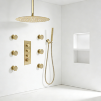 Système de douche intelligent à affichage numérique en acier inoxydable, pommeau de douche à jet de pluie pressurisé, design moderne, montage mural, thermostatique