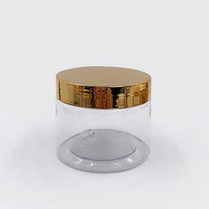 Pot cosmétique transparent en plastique PET de 100 ml, 120 ml, 250 ml, 8 oz avec couvercles dorés pour crème corporelle et lotion - Product Image 4