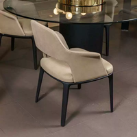 Chaise de salle à manger en cuir de luxe moderne avec accoudoirs, modèle Guangdong G70, pour la maison, le bureau, l'étude, la salle de sport, l'école, l'entrepôt, l'hôtel