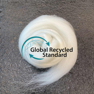 GRS Recycle 100% Polyester Tops 3D 88mm Semi-Dult Raw White Yarn Spinning Staple Fiber for Concrete & Filling Material - Product Image 1