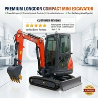 Mini-excavatrice de 2,5 tonnes avec accessoires, moteur Kubota EPA, mini-excavatrice sur chenilles, mini-pelleuse, haute efficacité, construction, agriculture