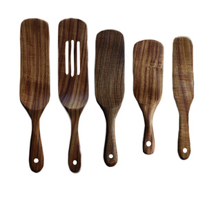 Teak Spatula Set Wooden Salad Mixing Utensils Kitchen <b>Tools</b> For Cooking And Serving - Product Image 5