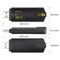 Üç Bantlı WiFi 7 USB Adaptörü AX5400 BE6500 Kablosuz Ağ Kartı 2.4G/5G/6G Wi-Fi 802.11BE Dongle Bilgisayar için Sürücüsüz