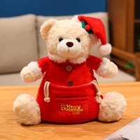 Ours en peluche de Noël avec sac de rangement en marron ou blanc, 32 cm ou option sac cadeau uniquement