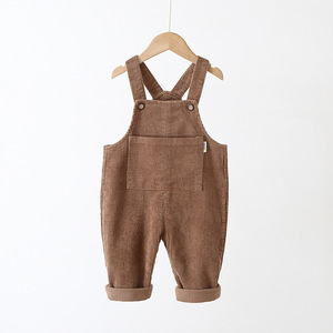 Tuta in <span class=keywords><strong>velluto</strong></span> <span class=keywords><strong>a</strong></span> <span class=keywords><strong>coste</strong></span> di alta qualità per neonate ragazzi primavera autunno bambini bretelle <span class=keywords><strong>pantaloni</strong></span> pagliaccetto - Product Image 5