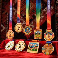 Médaille de judo personnalisé en alliage de zinc avec ruban de sublimation produit d'artisanat en métal