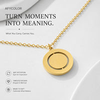 Collier pendentif rotatif double couche en acier inoxydable, tendance unisexe, vente en gros, fabricant OEM personnalisé, B2B, directement de l'usine
