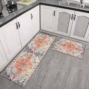 Keset dapur Anti lelah, set karpet dapur Anti selip, karpet dapur kustom, penopang karet, untuk lantai dapur