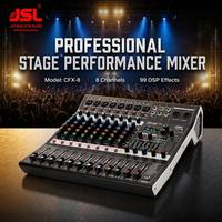 Console de mixage professionnelle 8 canaux JSL CFX-8 avec 99 effets DSP, USB, Bluetooth, MP3 pour performances live
