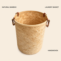 Panier à linge en bambou tressé à la main, moderne et écologique, respirant, multi-usages, pour le rangement des vêtements dans la chambre et la salle de bain, OEM