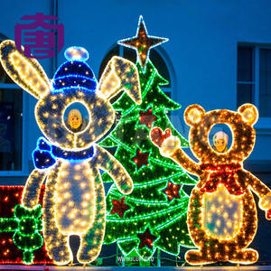 Luces LED de exterior con forma de Papá Noel, IP65, color personalizable, fácil instalación, iluminación navideña para plazas - Product Image 6