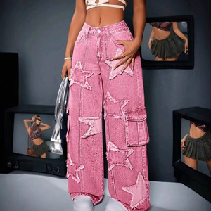 Nuevos Jeans Cargo de Mezclilla Rectos, Holgados y Transpirables para Mujer, Ropa de Trabajo con Logotipo en la Cintura - Product Image 5