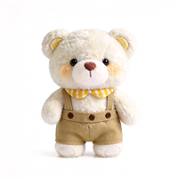 Peluche promotionnelle Ours Blanc Personnalisé avec Salopette, Jouet en Peluche Doux et Moelleux