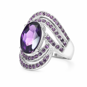Anello in Stile Viola per Donne, Design Geometrico, Accessorio da Dito per Uso Quotidiano - Product Image 1