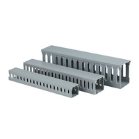 Goulotte de réseau décorative en plastique PVC OEM, couvercle transparent fendu, câbles de câblage gris, chemins de câbles électriques ignifuges UV