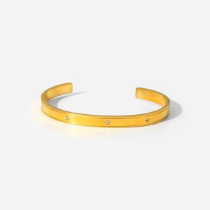 Wholesale Custom Women Cuff <b>Bracelets</b> & Bangles Octagon Crystal Cubic Zirconia Stainless Steel <b>Beaded</b> <b>Bracelets</b> XR Jewelry - Product Image 1