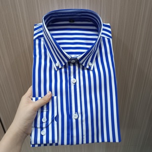 Moda <span class=keywords><strong>blu</strong></span> Navy con <span class=keywords><strong>camicia</strong></span> <span class=keywords><strong>bianca</strong></span> <span class=keywords><strong>a</strong></span> <span class=keywords><strong>righe</strong></span> <span class=keywords><strong>a</strong></span> manica lunga da <span class=keywords><strong>uomo</strong></span> - Product Image 3