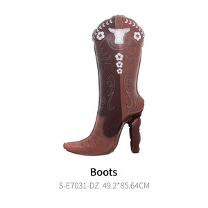 CYmylar Global Western Cowboy Boot Foil <strong>Balloon</strong> Pink <strong>Brown</strong> Mylar <strong>Balloon</strong> for Cowgirl Birthday Bachelorette Party Decor - Product Image 4