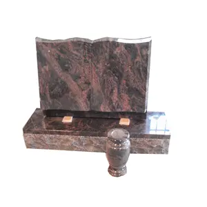 Indien aurore rouge granit Forme De Livre Ouvert <span class=keywords><strong>Simple</strong></span> Mémorial <span class=keywords><strong>Pierre</strong></span> <span class=keywords><strong>Tombale</strong></span> <span class=keywords><strong>Prix</strong></span> - Product Image 1