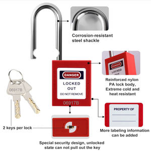 Cadenas de sécurité isolé BOZZYS LOTO, fabricant OEM, 38 mm, en acier, économique, avec clé identique et clé différente pour le verrouillage - Product Image 4